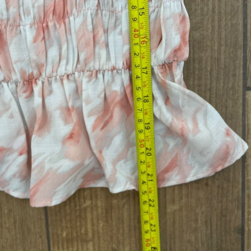 Paper Crane Pink & White Smocked Sleeveless Top With Tie Straps Womens Size M - Picture 9 of 9